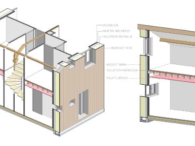 Plan maison ITE paille